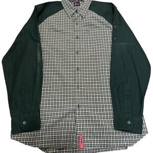 Bugle Boy Polyester Button Shirt “Putting Green” Green Mens Large VTG Y2K